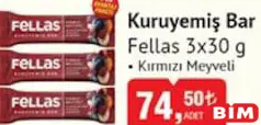FELLAS KURUYEMİŞ BAR KIRMIZI MEYVELİ 3X30 G FELLAS KURUYEMİŞ BAR KIRMIZI MEYVELİ 3X30 G